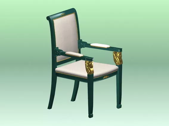Antique Chair With Arms 3d model Antique Chair With Arms 3d model