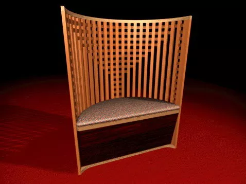 Antique Curved Back Chair 3d model Antique Curved Back Chair 3d model