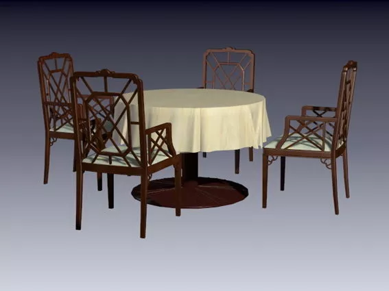 Antique Dining Furniture Sets 3d model Antique Dining Furniture Sets 3d model