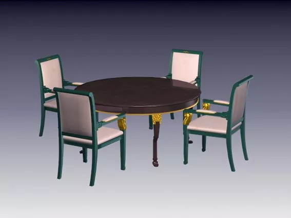 Antique Dining Room Sets 3d model Antique Dining Room Sets 3d model