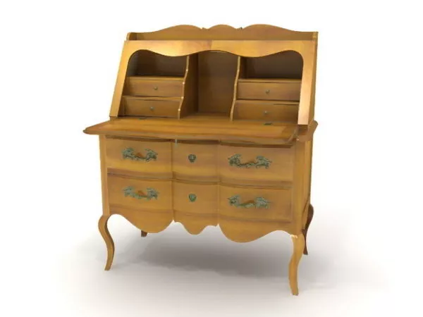 Antique European Dressing Table 3d model