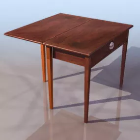 Antique Wooden Folding Table 3d model