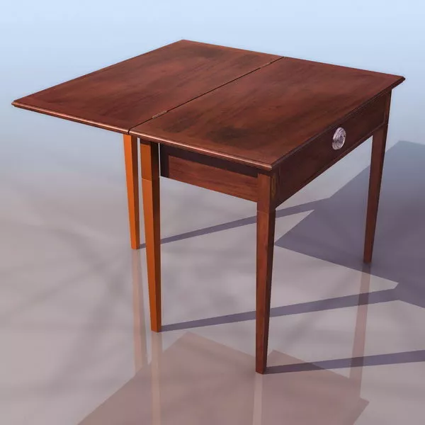 Antique Wooden Folding Table 3d model Antique Wooden Folding Table 3d model