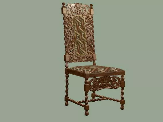Antique Hand Carved Chair 3d model Antique Hand Carved Chair 3d model
