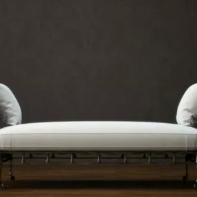 Antique Metal Base Day Bed 3d model