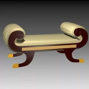 Antique Ottoman Stool 3d model