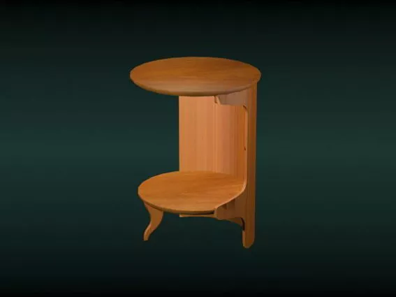 Antique Round Corner Table 3d model Antique Round Corner Table 3d model