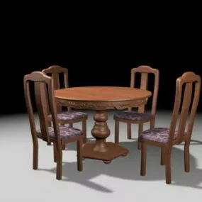Antique Round Dinette Sets 3d model