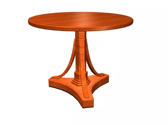 Antique Round Tea Table 3d model Antique Round Tea Table 3d model