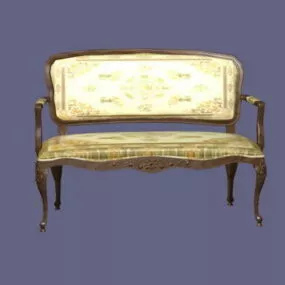 Antique Settee Bench 3d model