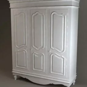 Antique White Armoire 3d model
