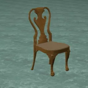 Antique Wood Carved Chair 3d model