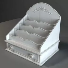 Antique Wood Plate Rack 3d model