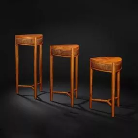 Furniture Antique Wooden Flower Rack 3d model