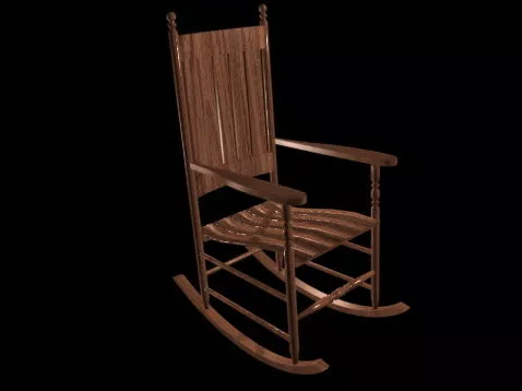Antique Wooden Rocking Chair 3d model Antique Wooden Rocking Chair 3d model