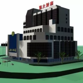 Apartments And Commercial Building 3d model