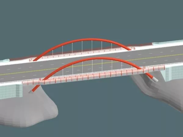 Arch Cantilever Bridge 3d model Arch Cantilever Bridge 3d model