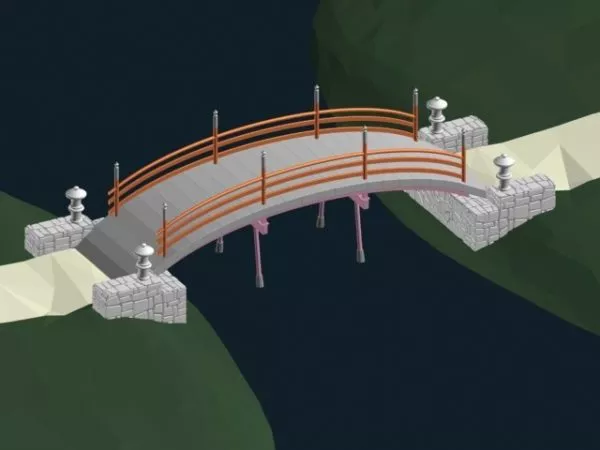 Arch Footbridge 3d model Arch Footbridge 3d model