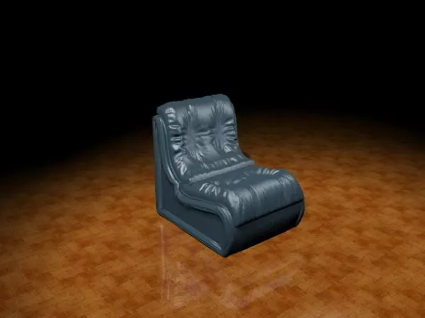 Armless Upholstered Chair 3d model Armless Upholstered Chair 3d model