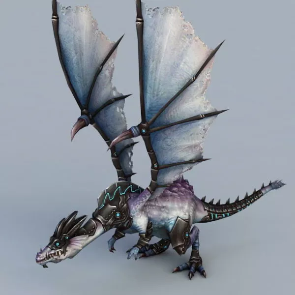 Medieval European Dragon Statue 3d model