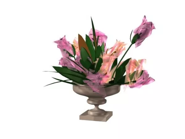 Artificial Flowers And Vase 3d model Artificial Flowers And Vase 3d model