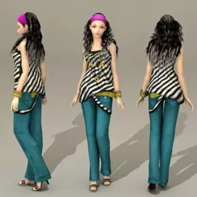 Asian Fashion Girl 3d model