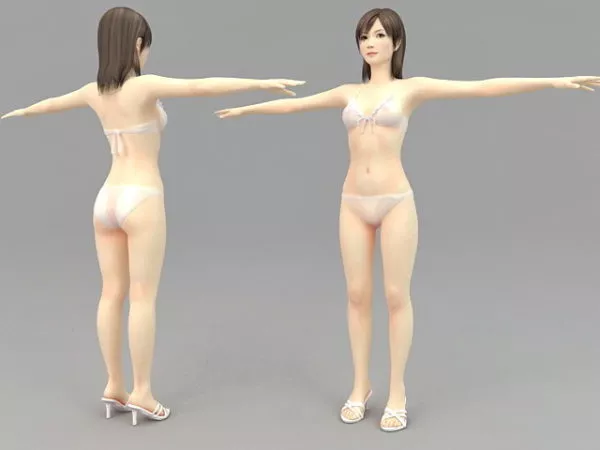 Asian Girl With Bikini 3d model Asian Girl With Bikini 3d model