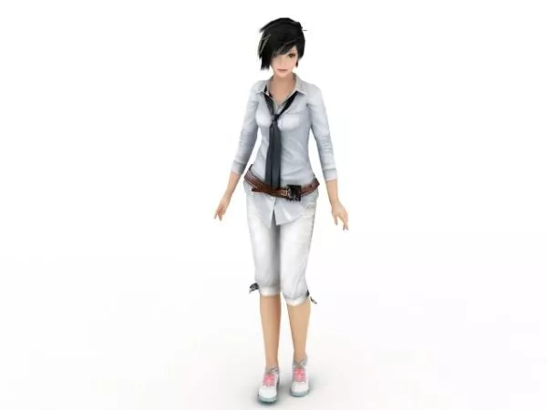 Woman Relax Sitting Pose 3d model