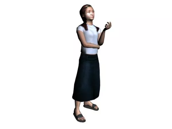 Office Woman Character With Book 3d model