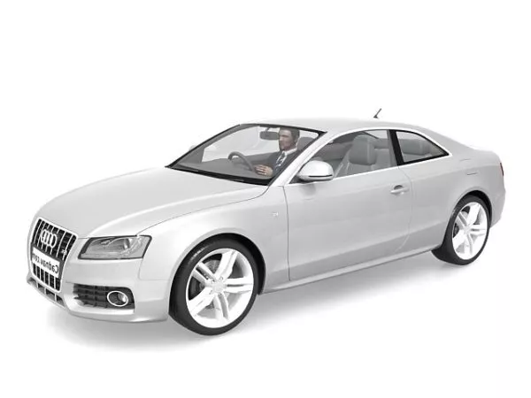 Audi S5 Coupe With Driver 3d model Audi S5 Coupe With Driver 3d model