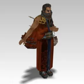 Auron In Final Fantasy 3d model