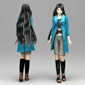 Autumn Outfits Girl 3d model