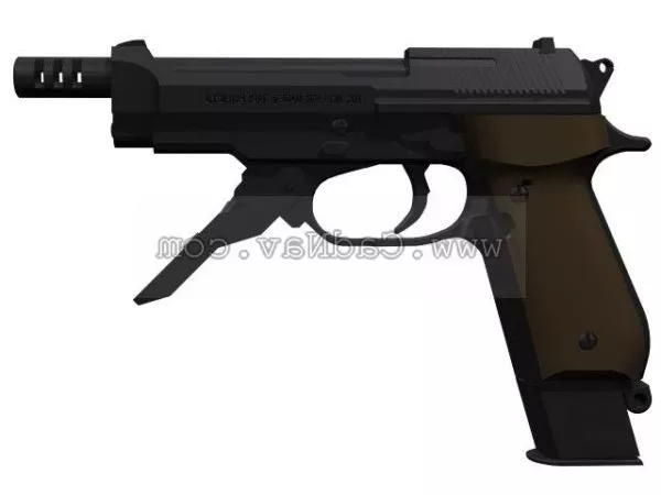 Brta93 Pistol With A Silencer 3d model Brta93 Pistol With A Silencer 3d model