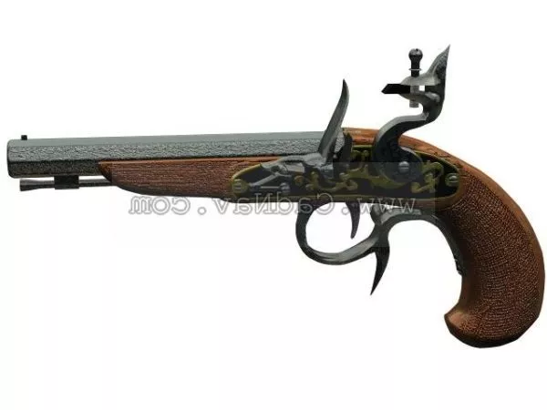 Buccan Flintlock Pistol 3d model Buccan Flintlock Pistol 3d model
