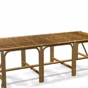 Bamboo Body Tools Massage Bed 3d model