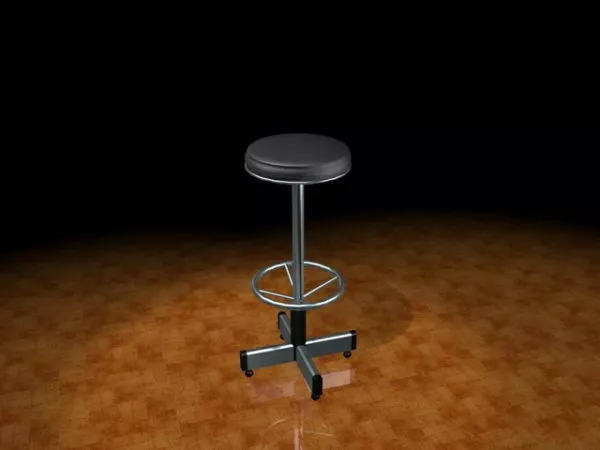 Bar Stool With Wheels 3d model Bar Stool With Wheels 3d model