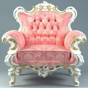 Baroque Style Armchair Furniture 3d model