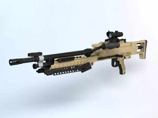 Barrett M240lw Machine Gun 3d model Barrett M240lw Machine Gun 3d model