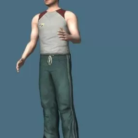 Baseball Player Rigged Character 3d model