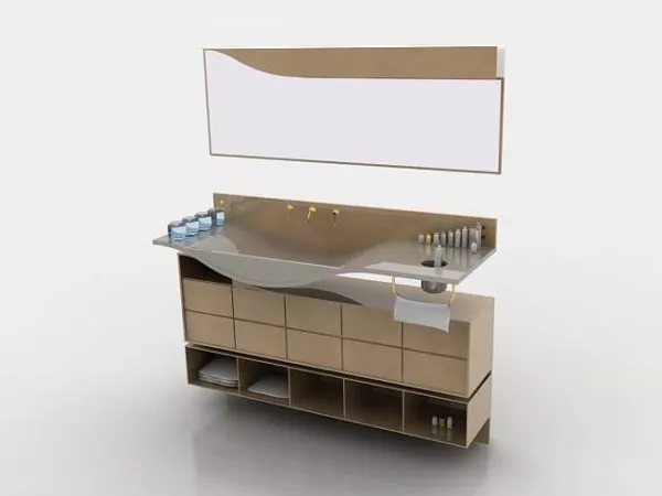 Modern Bathroom Vanity White Color 3d model