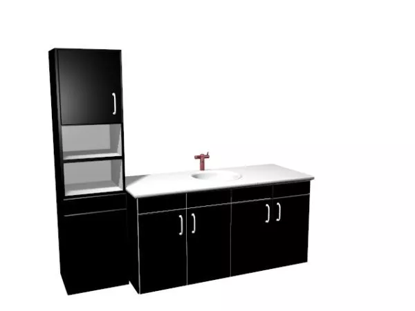 Modern Bathroom Vanity White Color 3d model