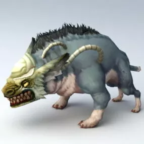 Battle Wild Boar Rigged 3d model