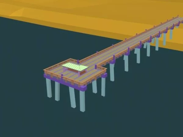 Beach Pier 3d model Beach Pier 3d model