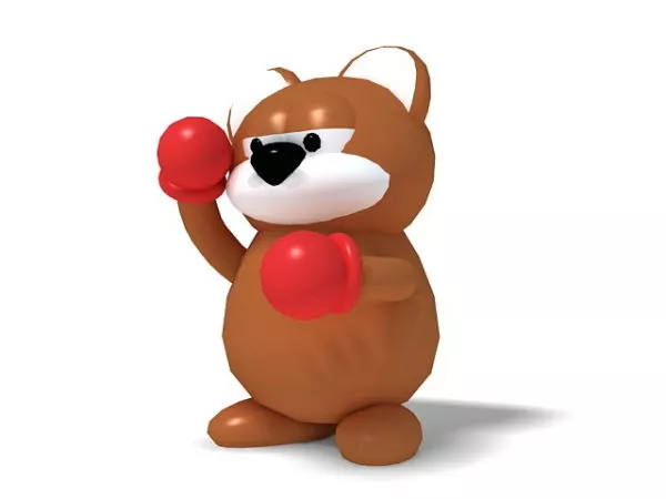 Bear Boxing Cartoon Character 3d model Bear Boxing Cartoon Character 3d model