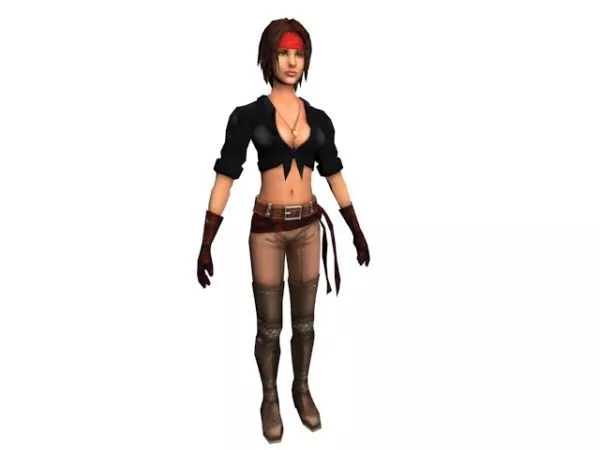 The Pirate Character With Treasure Chest 3d model