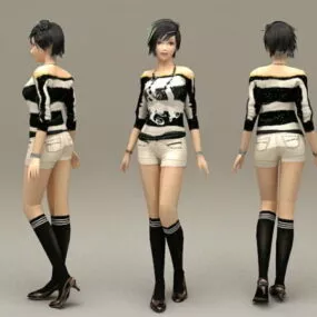 Beautiful Alternative Girl 3d model
