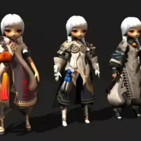 Beautiful Anime Girls 3d model