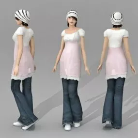 Beautiful Asian Girl 3d model