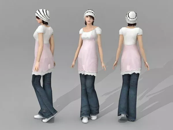 Beautiful Asian Girl 3d model Beautiful Asian Girl 3d model