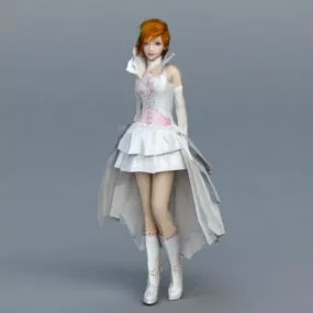 Beautiful Bride Wedding Dress 3d model